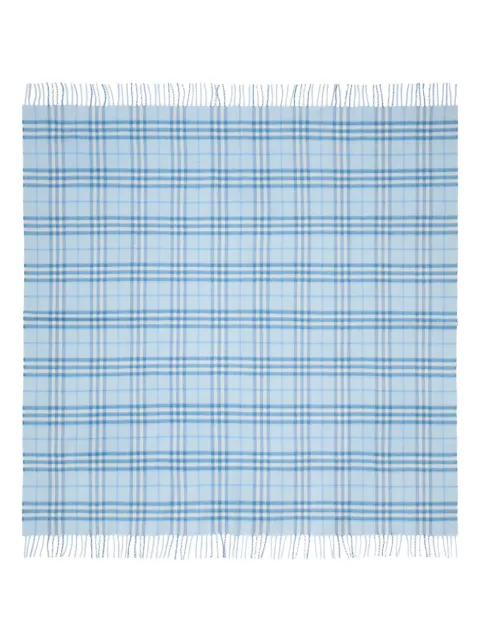 Burberry Kids check fringed wool baby blanket