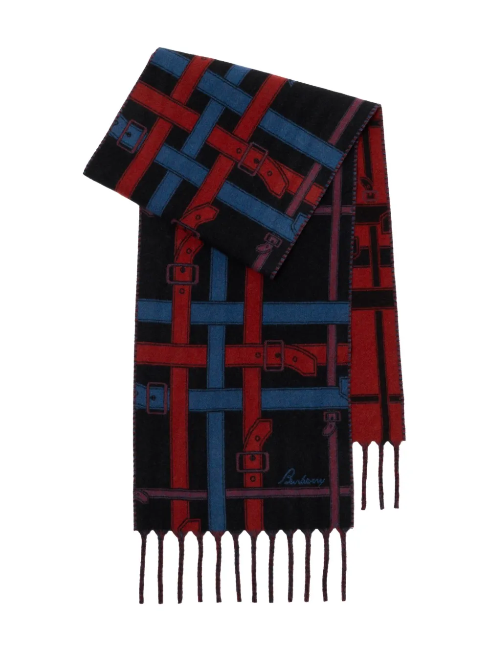 Burberry Belt Check cashmere scarf | Blue | Image 1