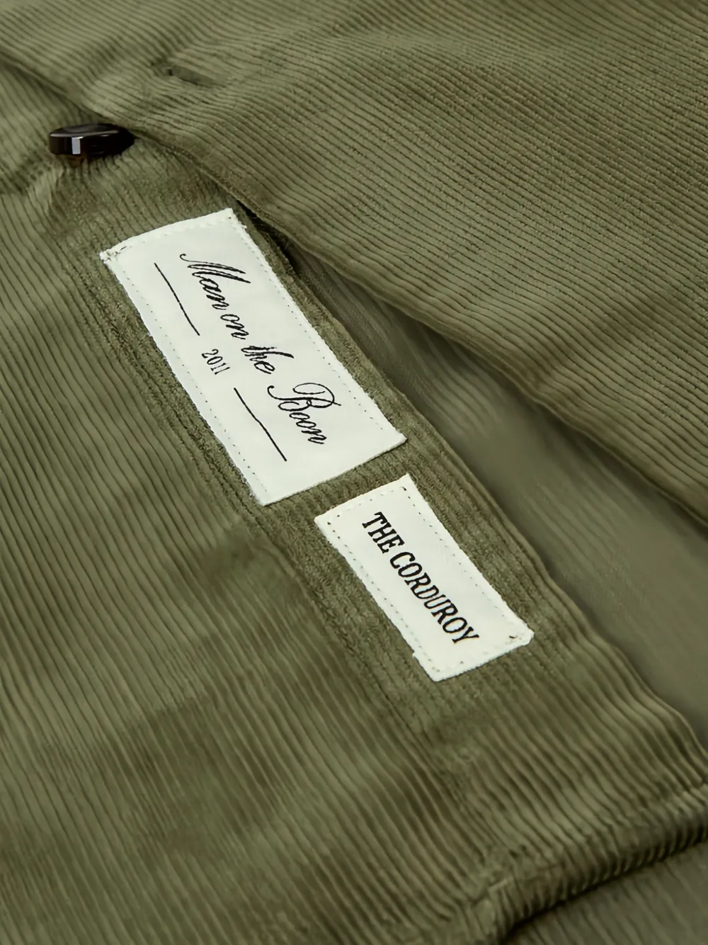 Man On The Boon. Corduroy Shirt In Green