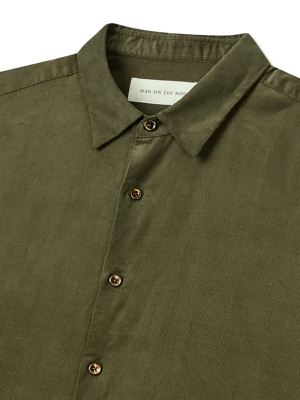 Man On The Boon. Corduroy Shirt In Green