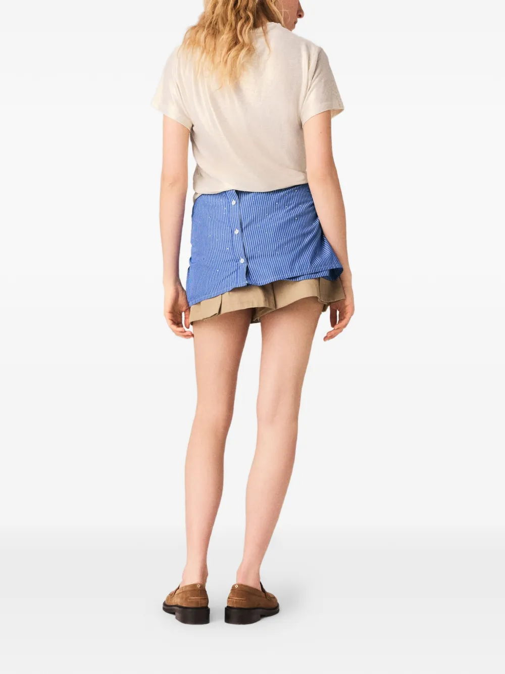 Maje T-shirt met metallic afwerking Beige