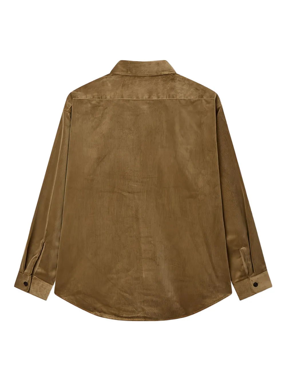 Man On The Boon. Ribfluwelen overhemd met borstzakken - Beige