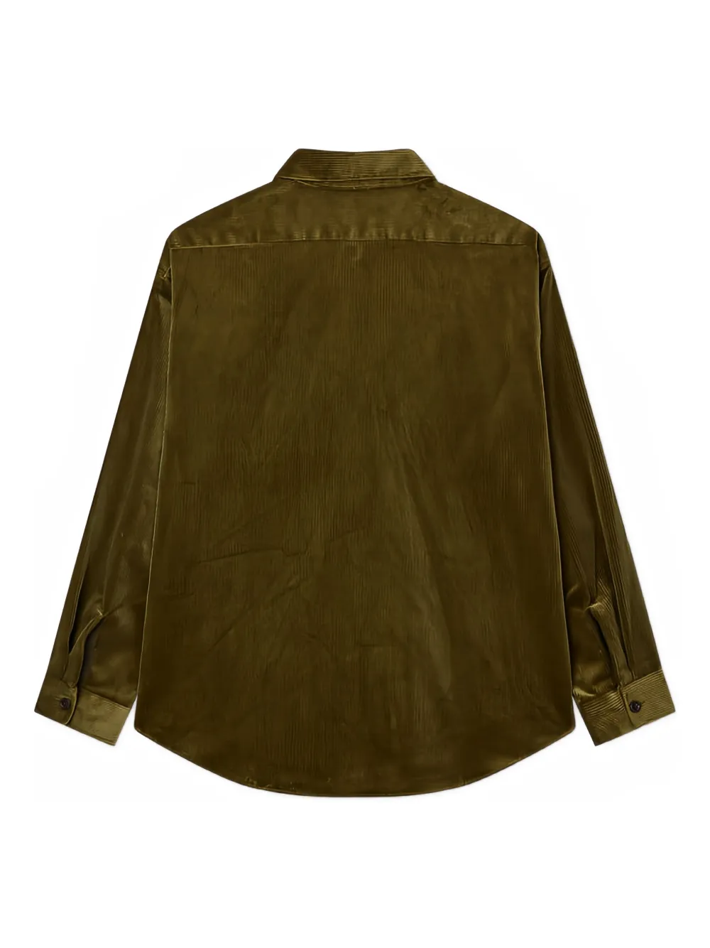 Man On The Boon. Ribfluwelen overhemd met borstzak - Groen