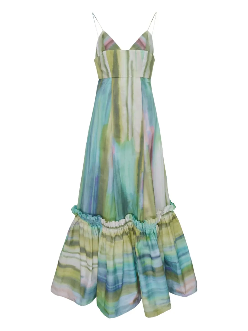 Alexis Danelle maxi-jurk met ruches - Blauw