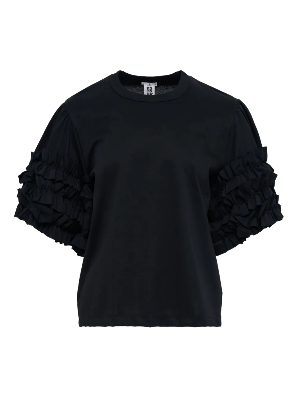 Noir Kei Ninomiya Ponte ruffled cotton T-shirt - ブラック Noir Kei Ninomiya Ponte ruffled cotton T-shirt - ブラック