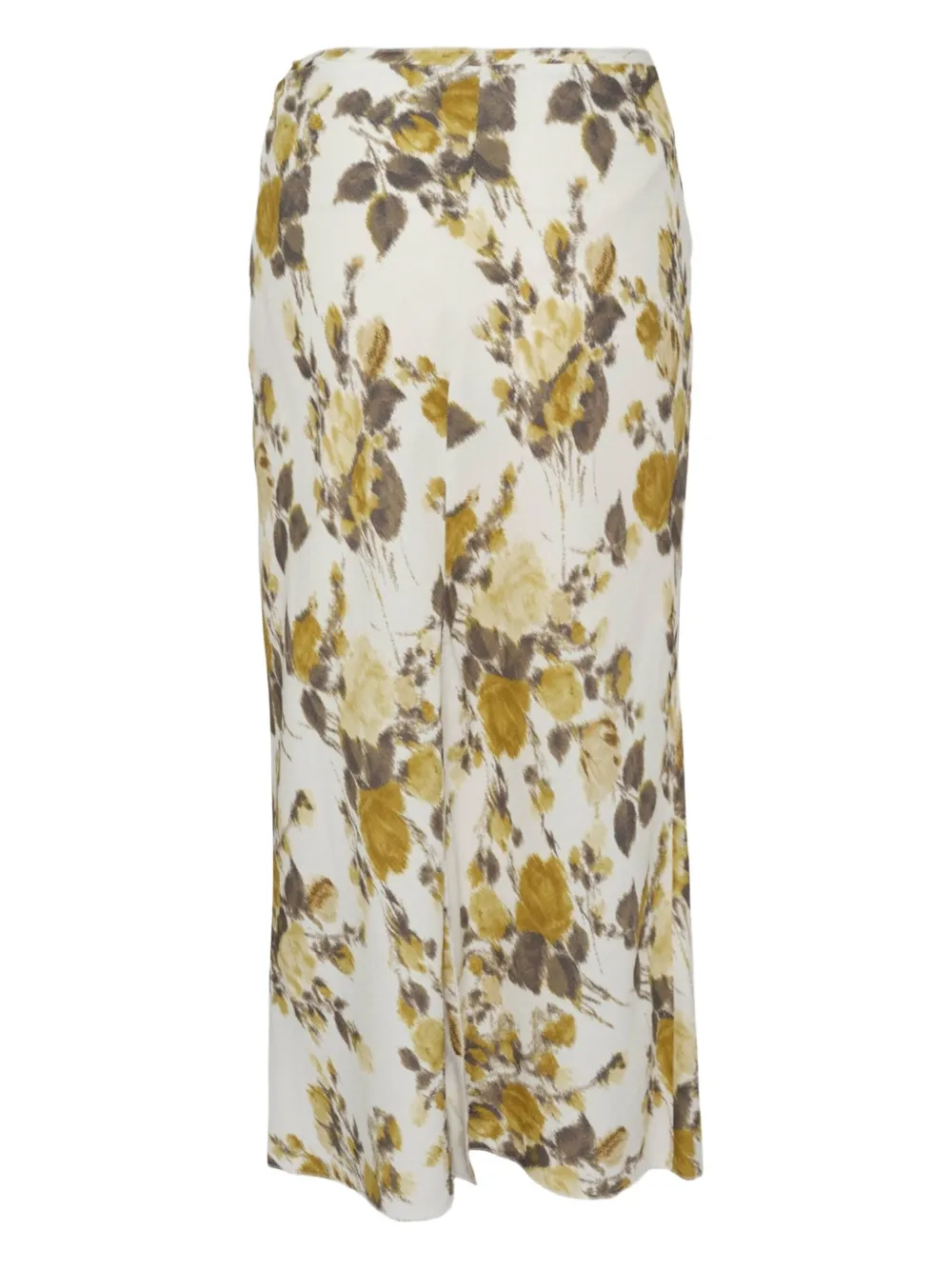 Ami Alexandre Mattiussi Floral-motif Midi Skirt In Brown