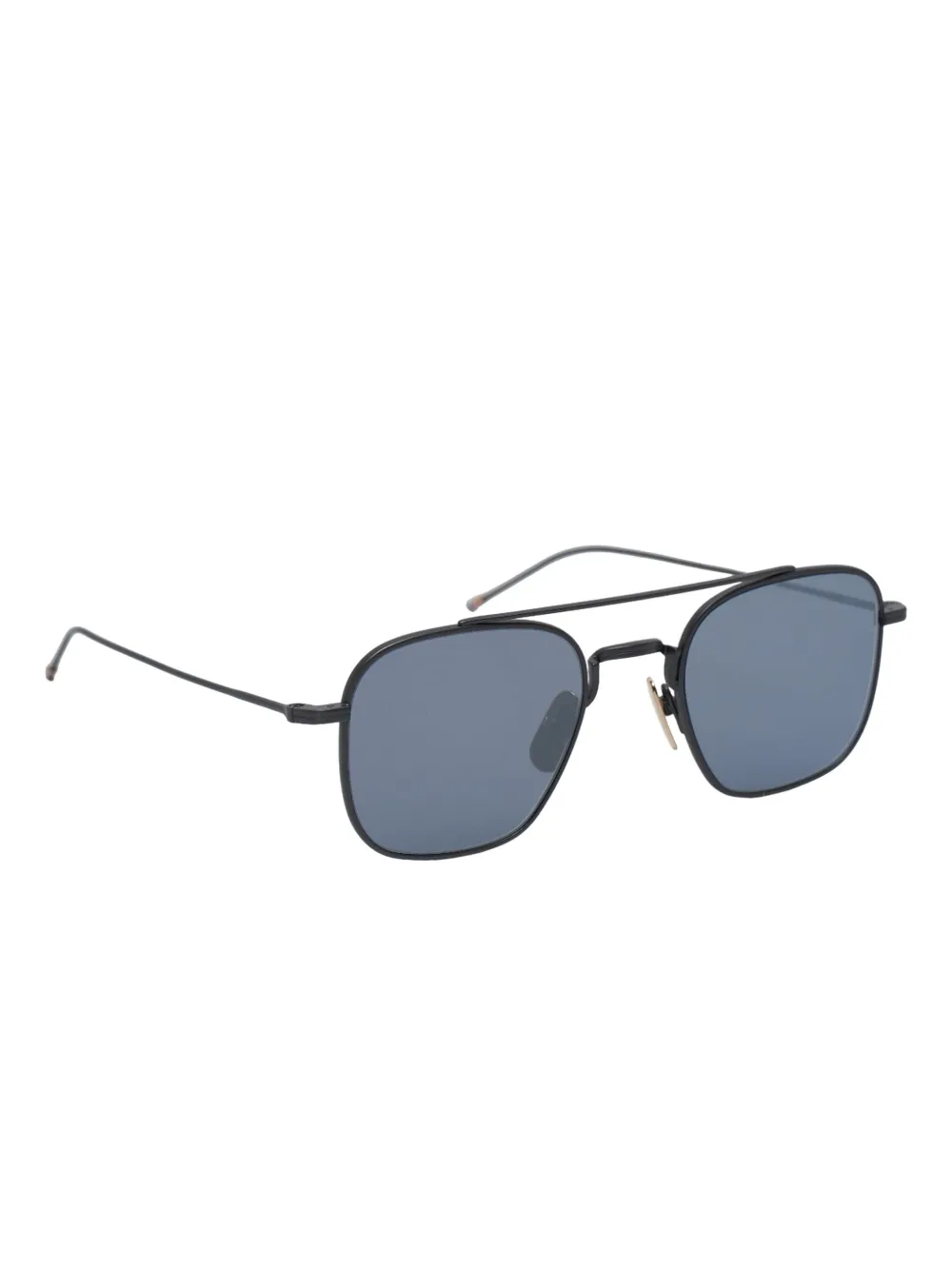 Thom Browne Eyewear Titanium zonnebril met vierkant montuur - Zwart