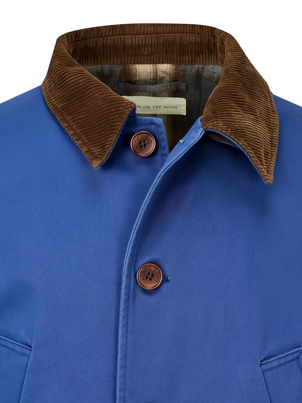 Man On The Boon. Corduroy-collar Jacket In Blue