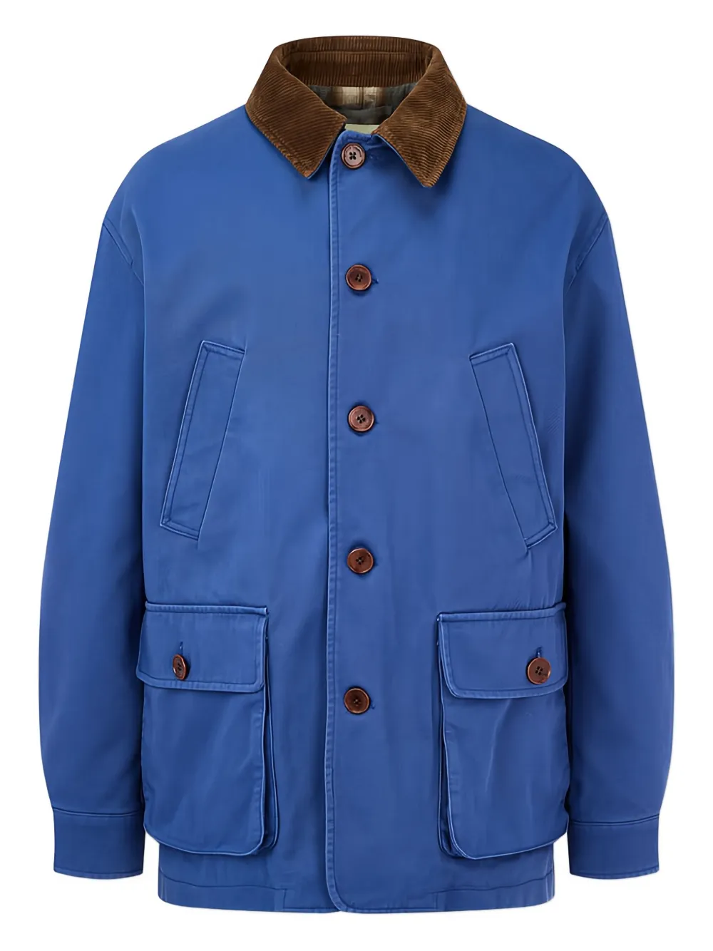 Man On The Boon. Corduroy-collar Jacket In Blue