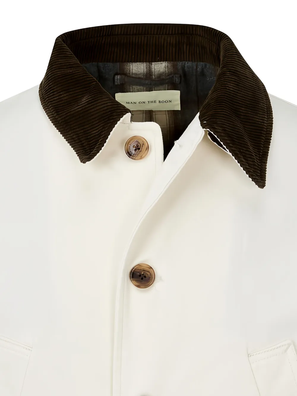 Man On The Boon. Barn jack met ribfluwelen kraag Beige