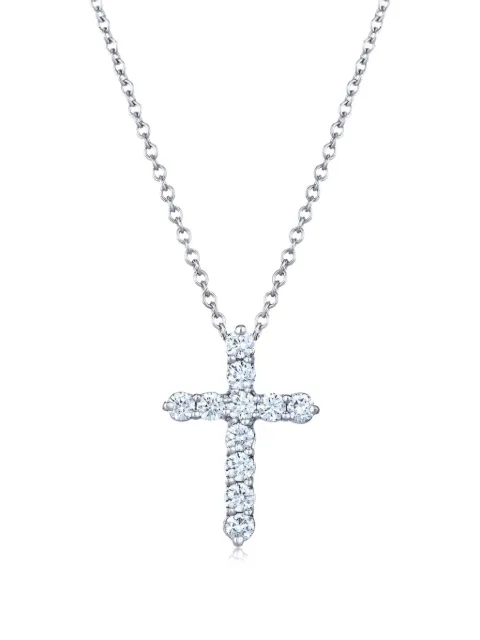 KWIAT 18K white gold cross-pendant diamond necklace