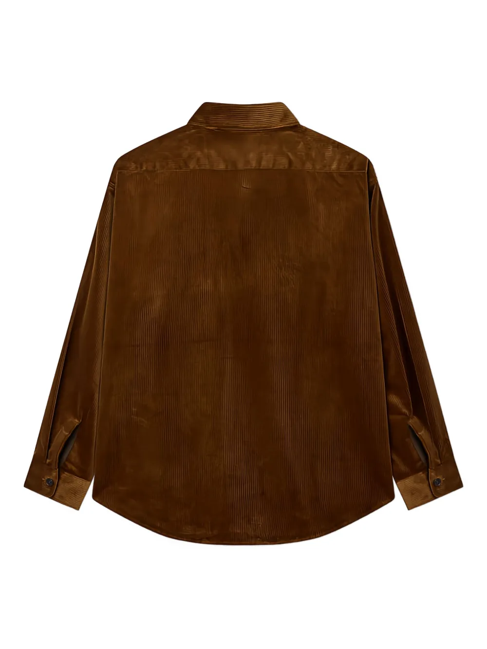 Man On The Boon. Overhemd met ribfluwelen zak - Bruin