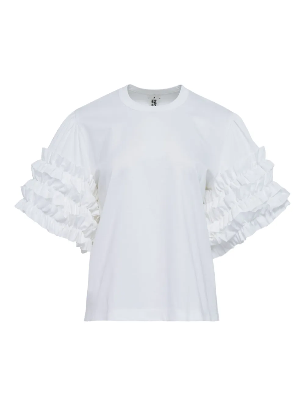 Noir Kei Ninomiya Ponte ruffled cotton T-shirt - ホワイト