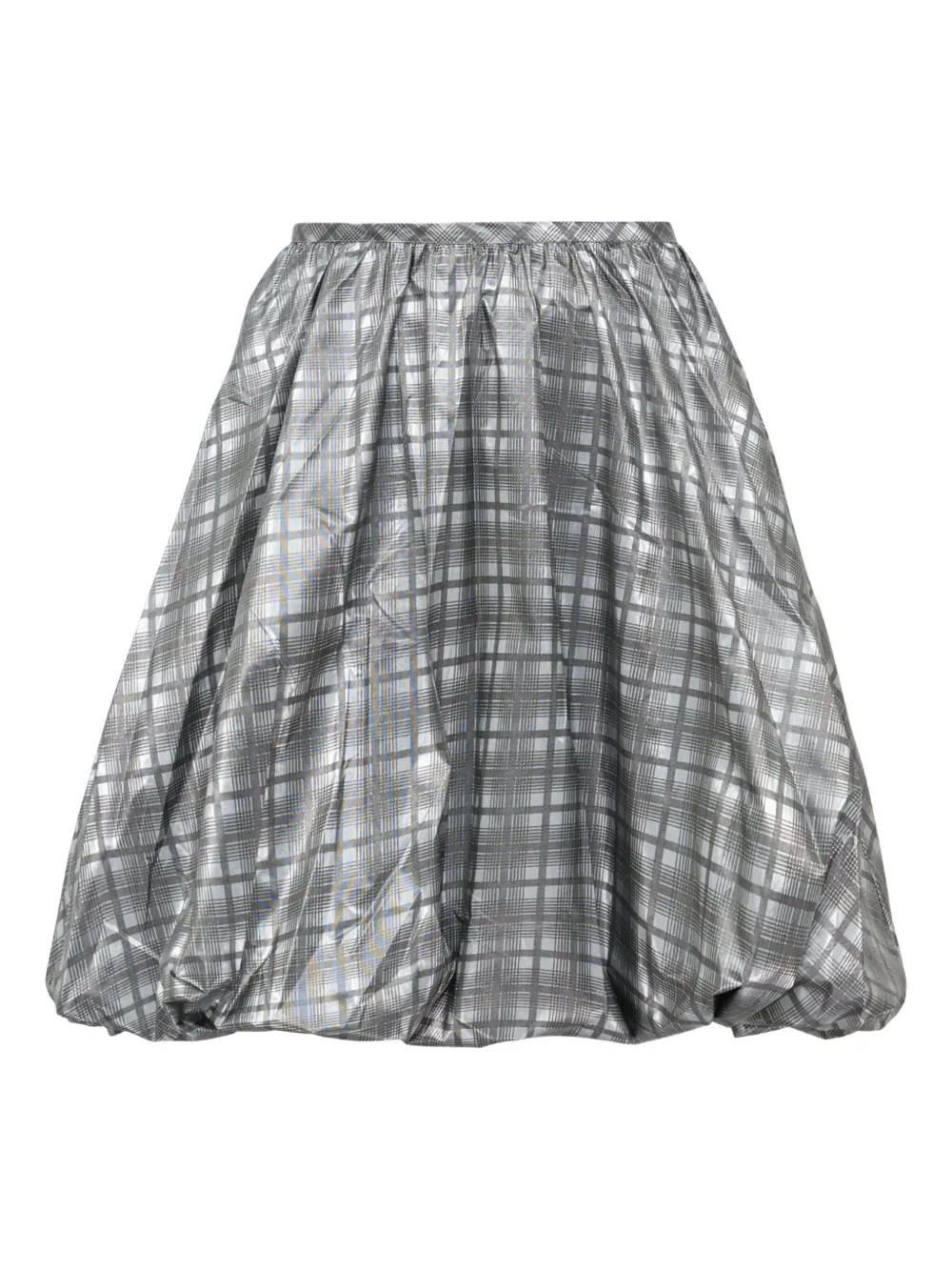 Ashley Williams puffball-hem checked skirt - グレー
