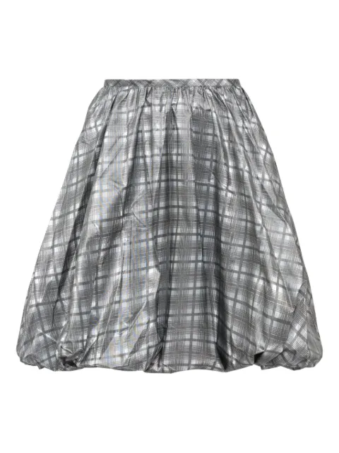 Ashley Williams puffball-hem checked skirt