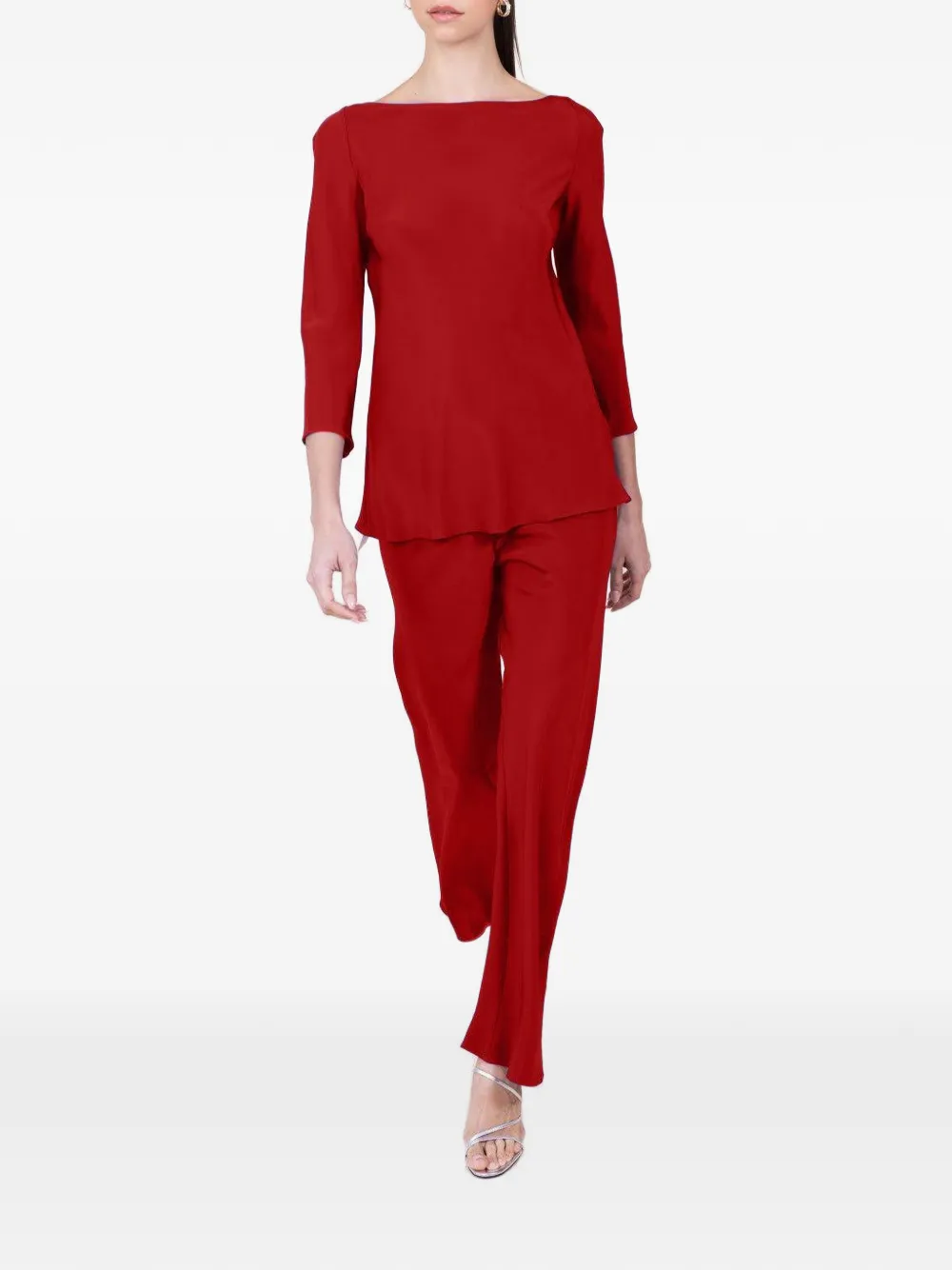 Peter Cohen Silk Tunic In Red