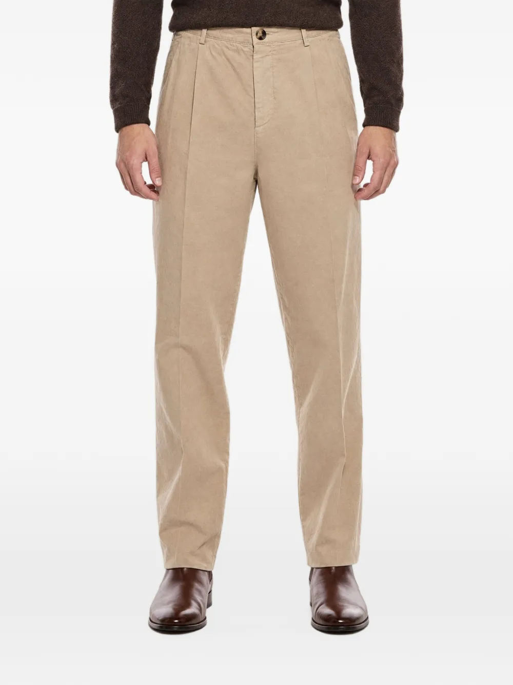 Brunello Cucinelli pleated straight-leg trousers Beige