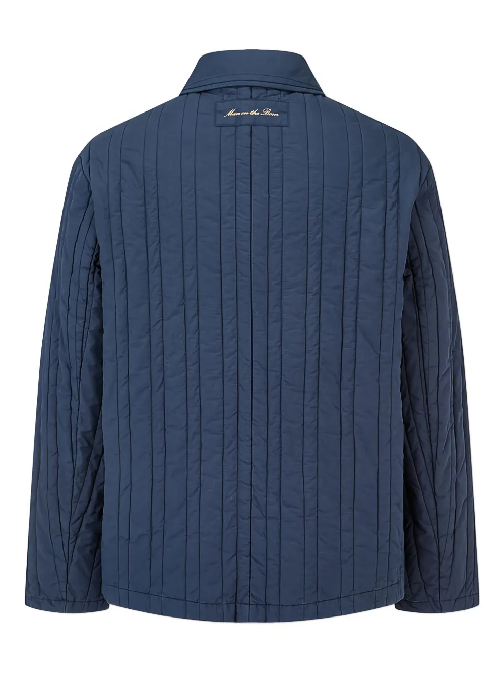 Man On The Boon. Vertical-quilted Padded Jacket In Blue