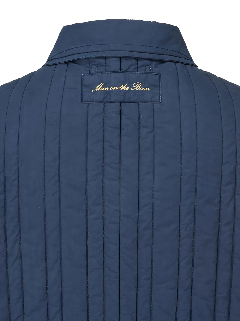 Man On The Boon. Vertical-quilted Padded Jacket In Blue