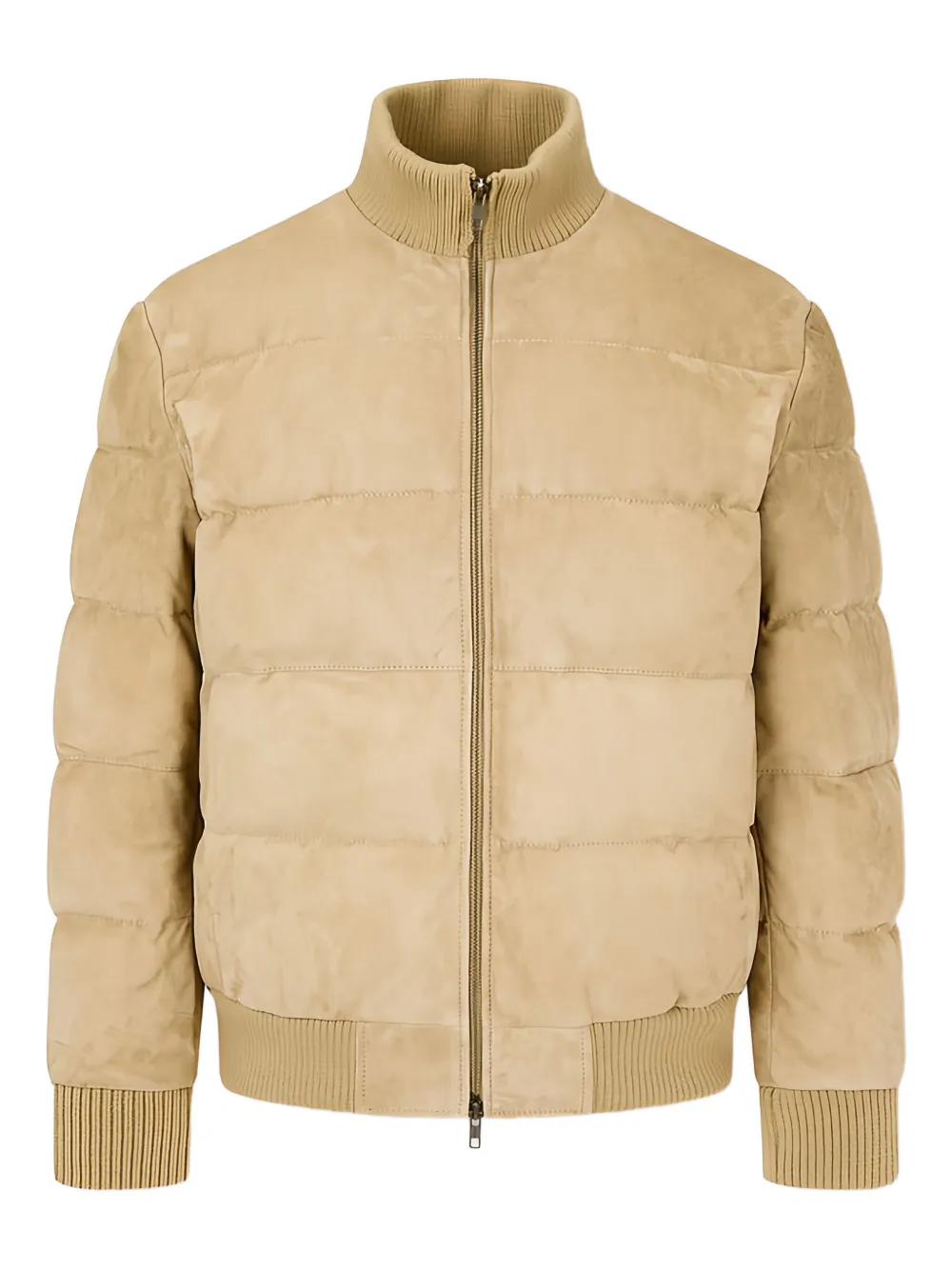 Man On The Boon. high-neck suede jacket | ニュートラル | Image 1