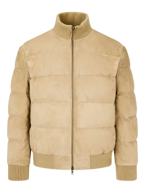 Man On The Boon. high-neck suede jacket