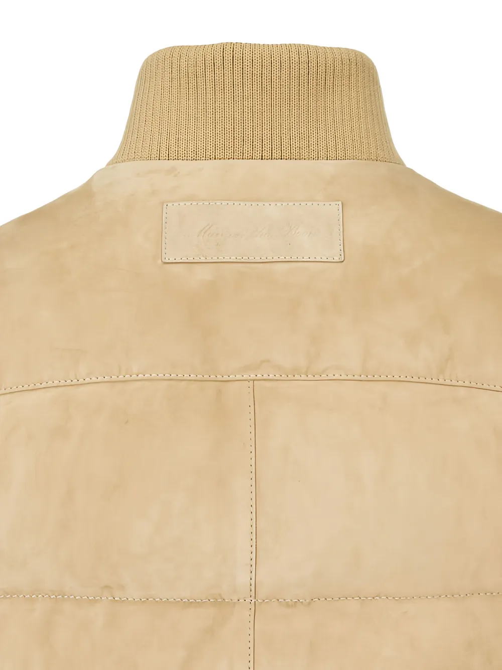 Man On The Boon. High-neck Suede Jacket In Brown