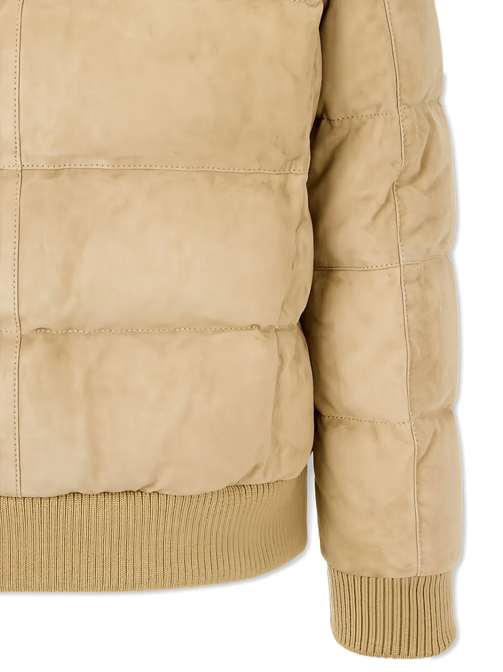 Man On The Boon. High-neck Suede Jacket In Brown