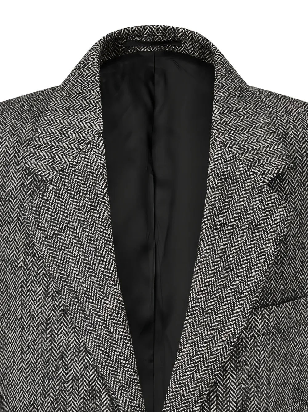 Man On The Boon. Herringbone-patterned Blazer In Black