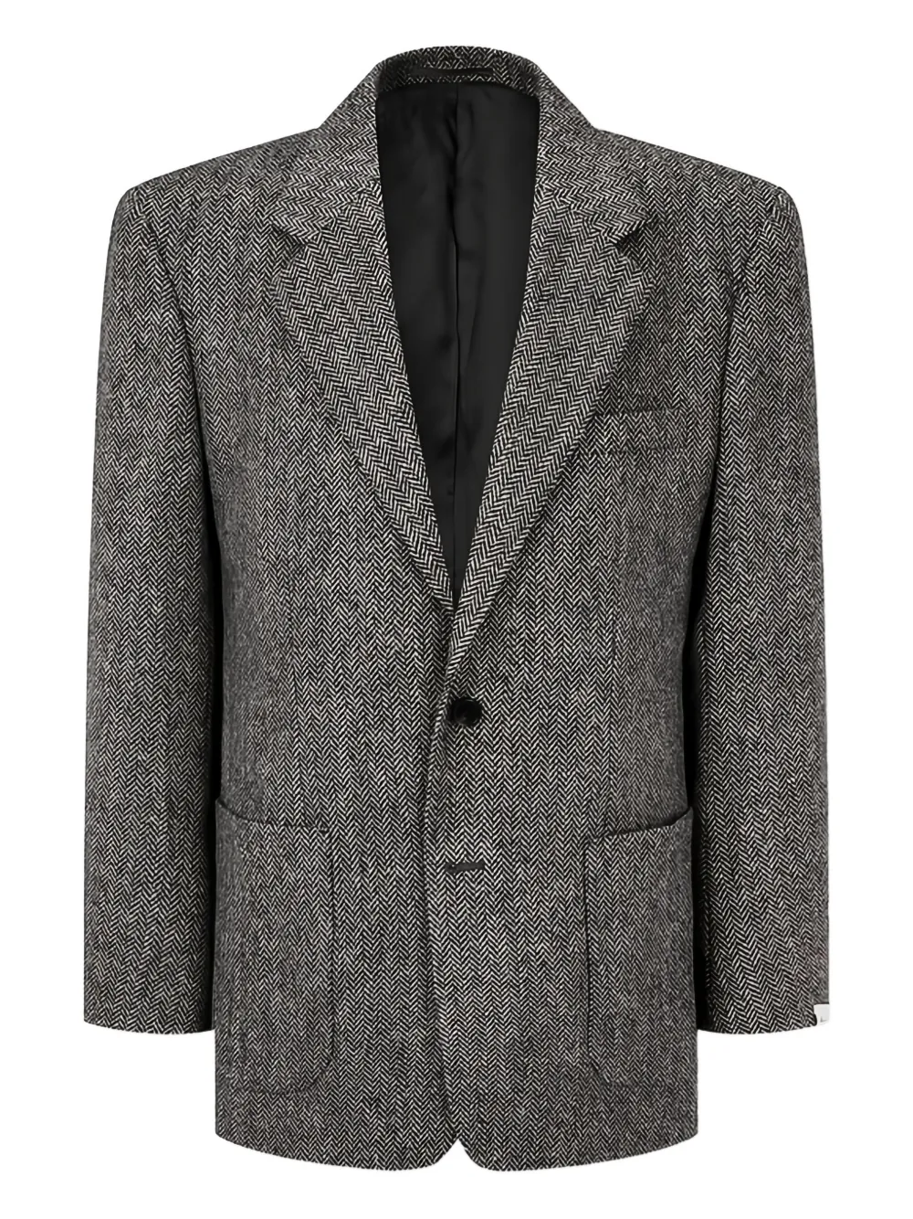 Man On The Boon. Herringbone-patterned Blazer In Black