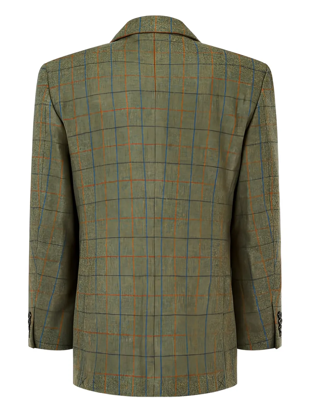 Man On The Boon. Check Buttoned Blazer In Green