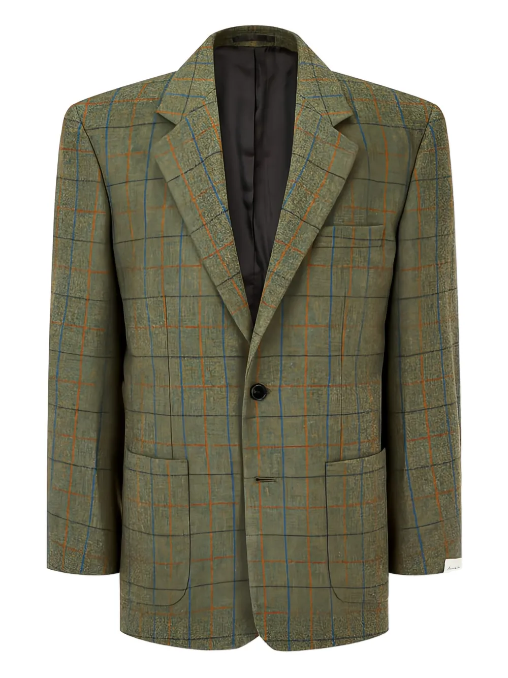 Man On The Boon. Check Buttoned Blazer In Green