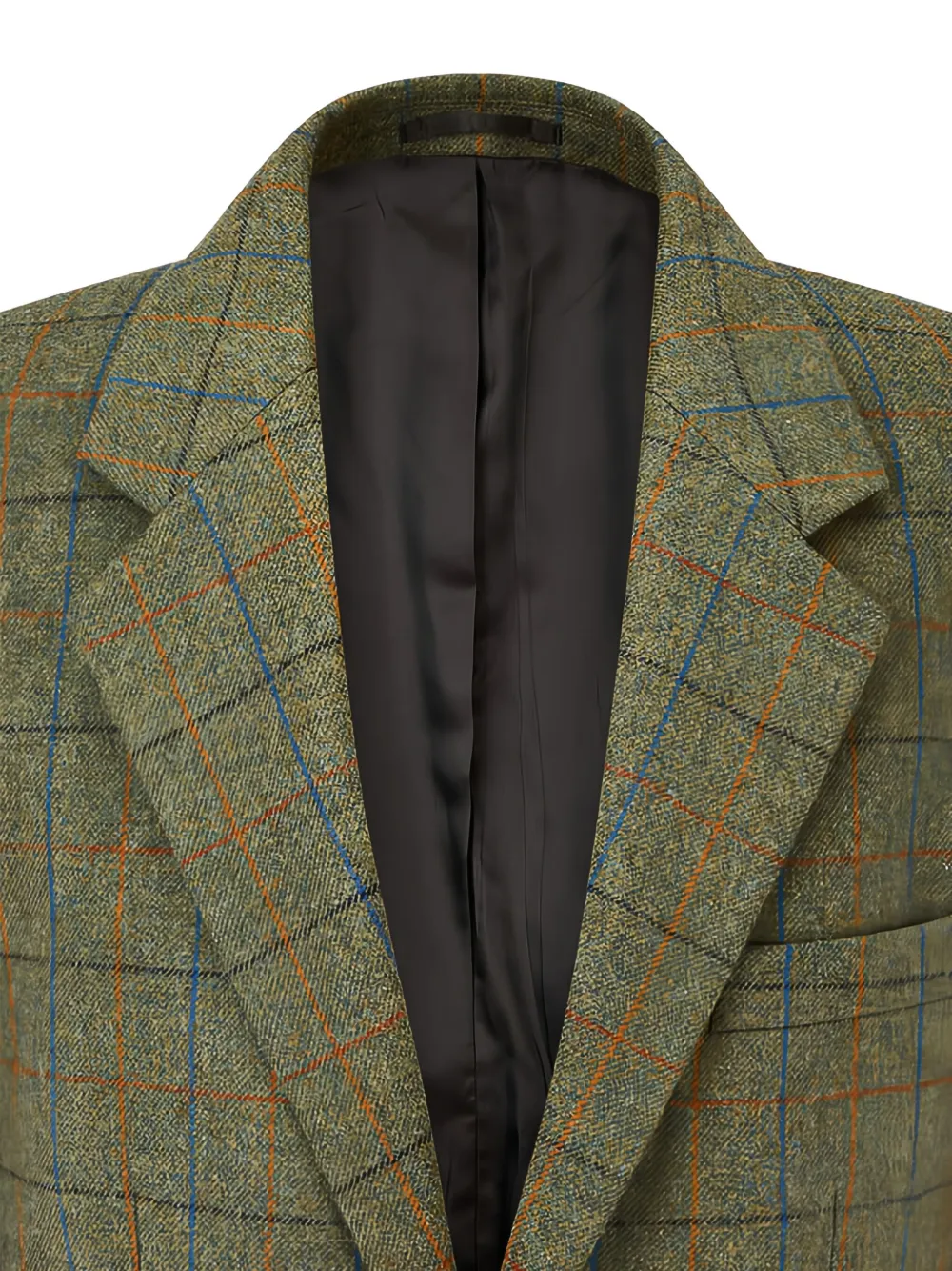 Man On The Boon. Check Buttoned Blazer In Green