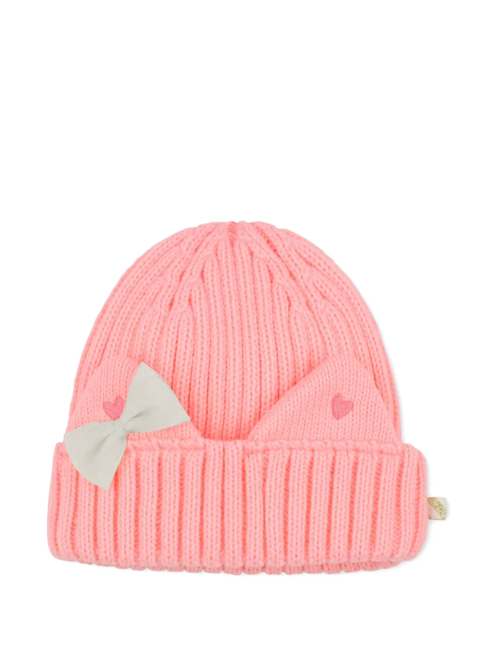 Billieblush bow-detail beanie hat - Rosa