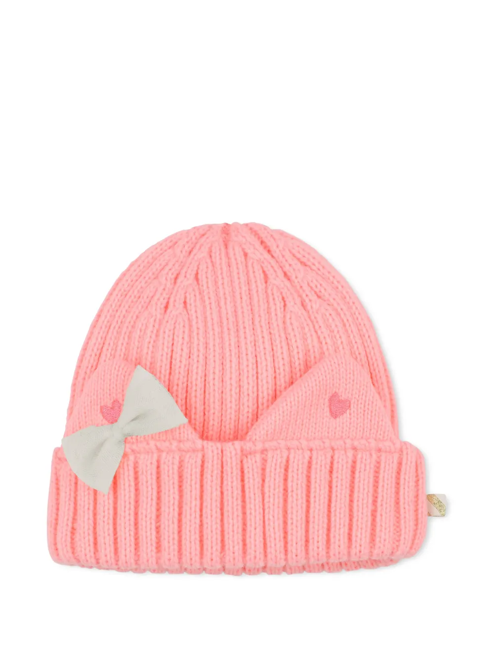 Billieblush bow-detail beanie hat - Rosa
