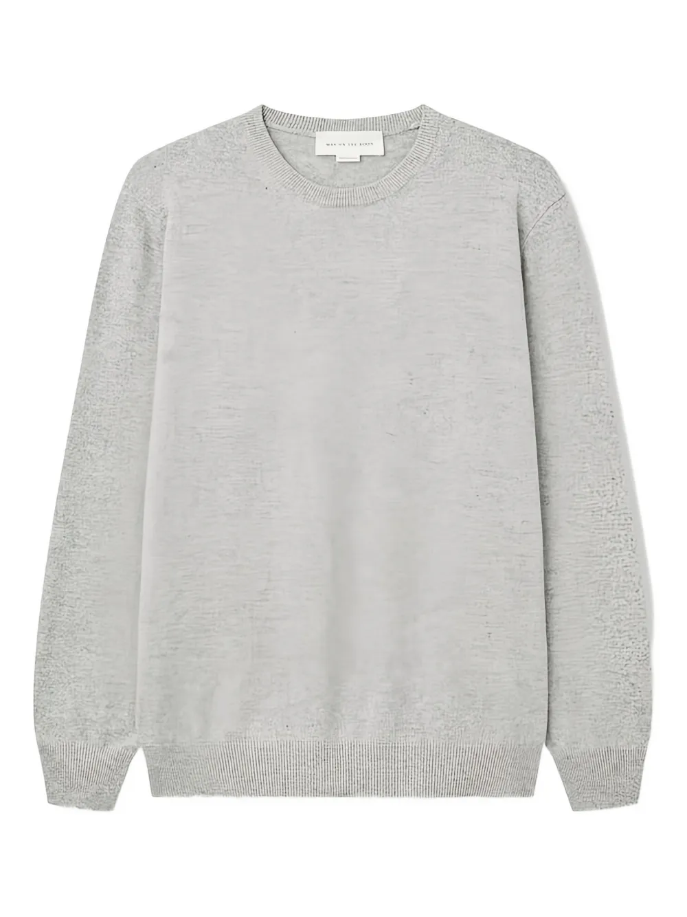 Man On The Boon. pull en maille nervurée à col rond | gris | Image 1