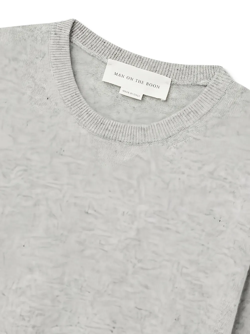 Man On The Boon. Crew-neck Ribbed-knit Sweater In Gray