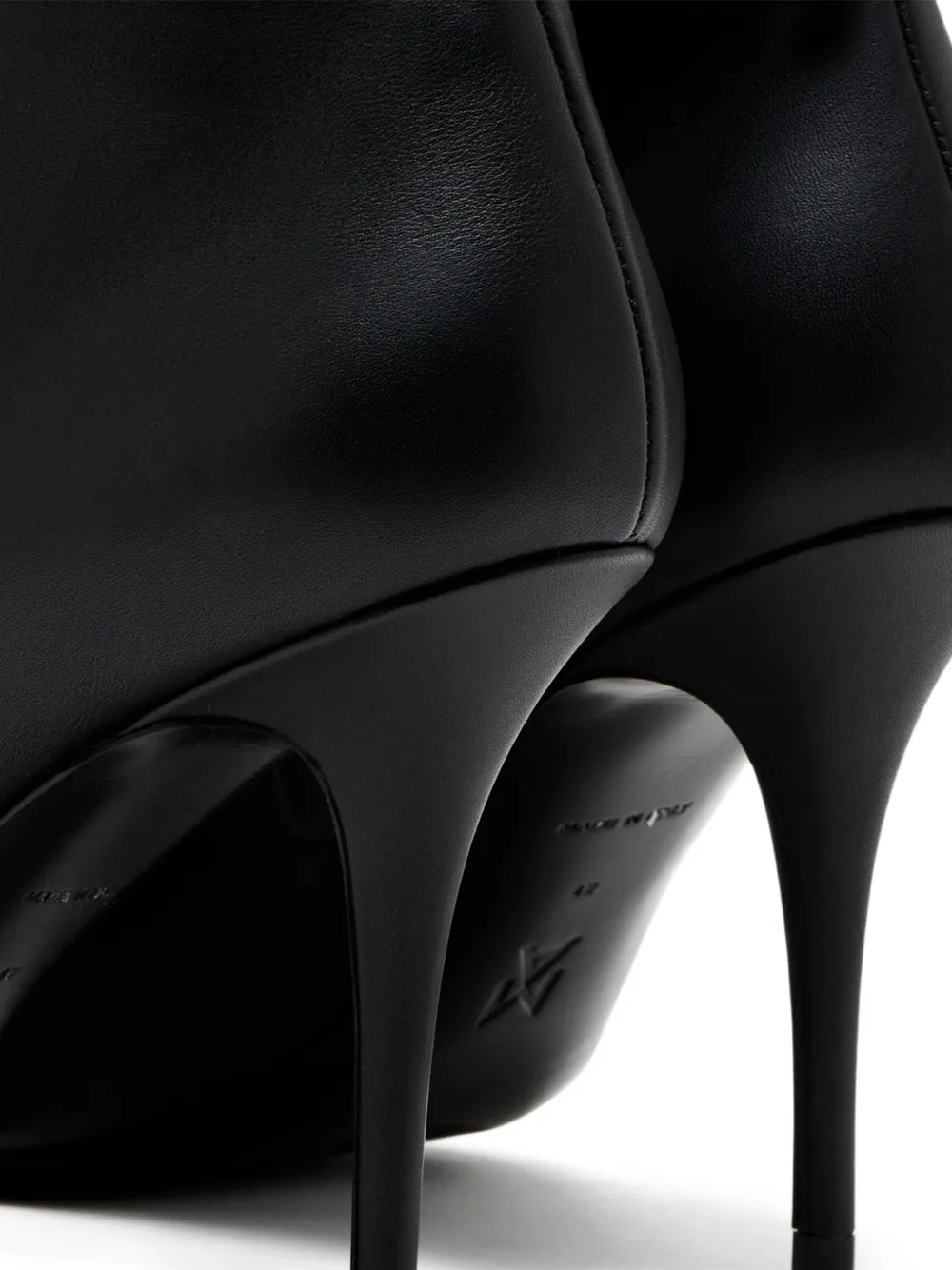 Amina Muaddi Barbara stiletto leren laarzen Zwart