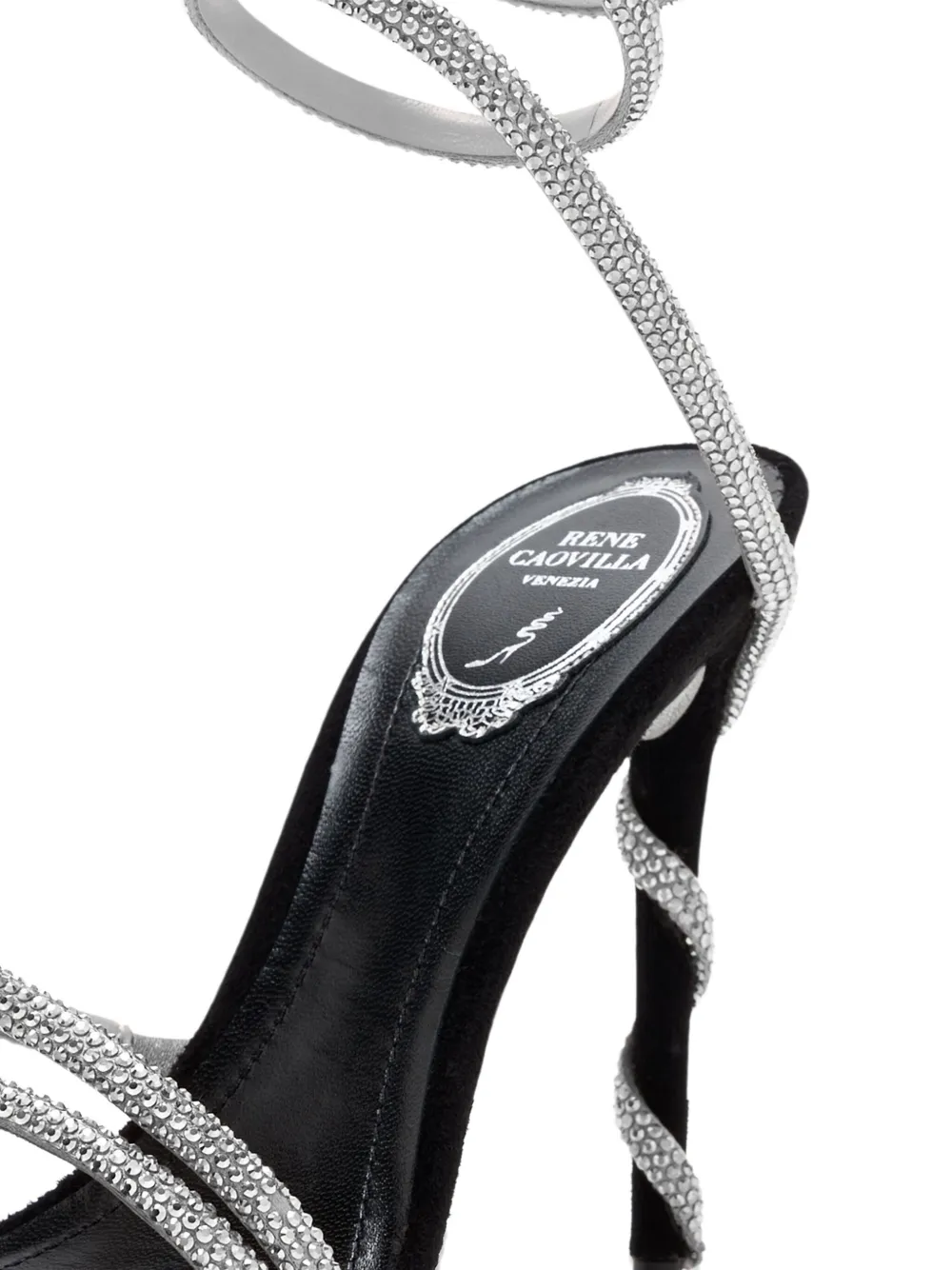 René Caovilla 105mm Margot Spiral-embellished Sandals In Black