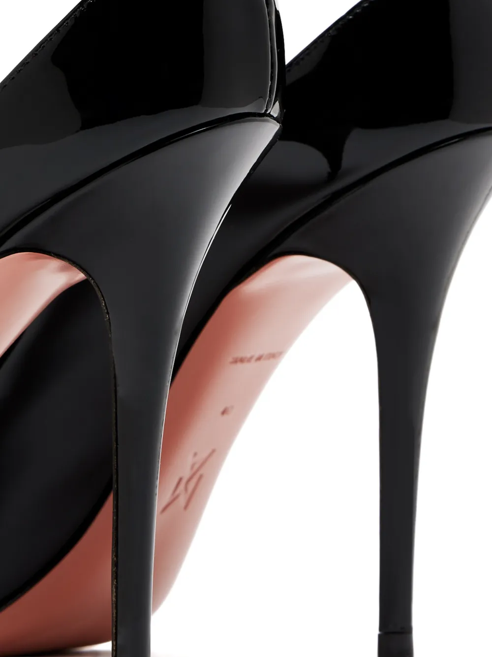 Amina Muaddi Anok lakleren sandalen Zwart