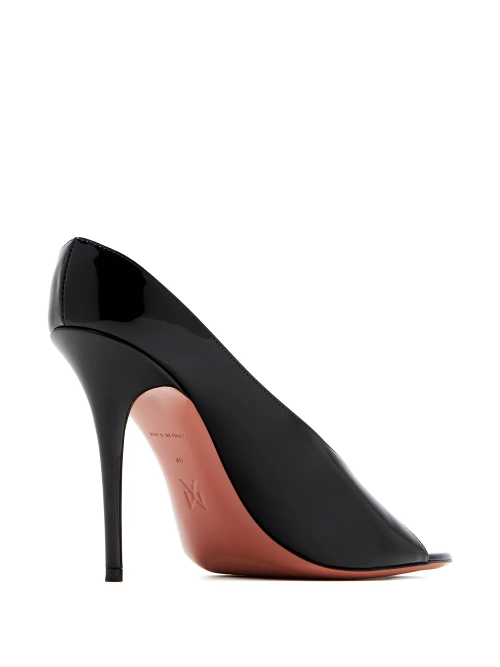 Amina Muaddi Anok lakleren sandalen Zwart