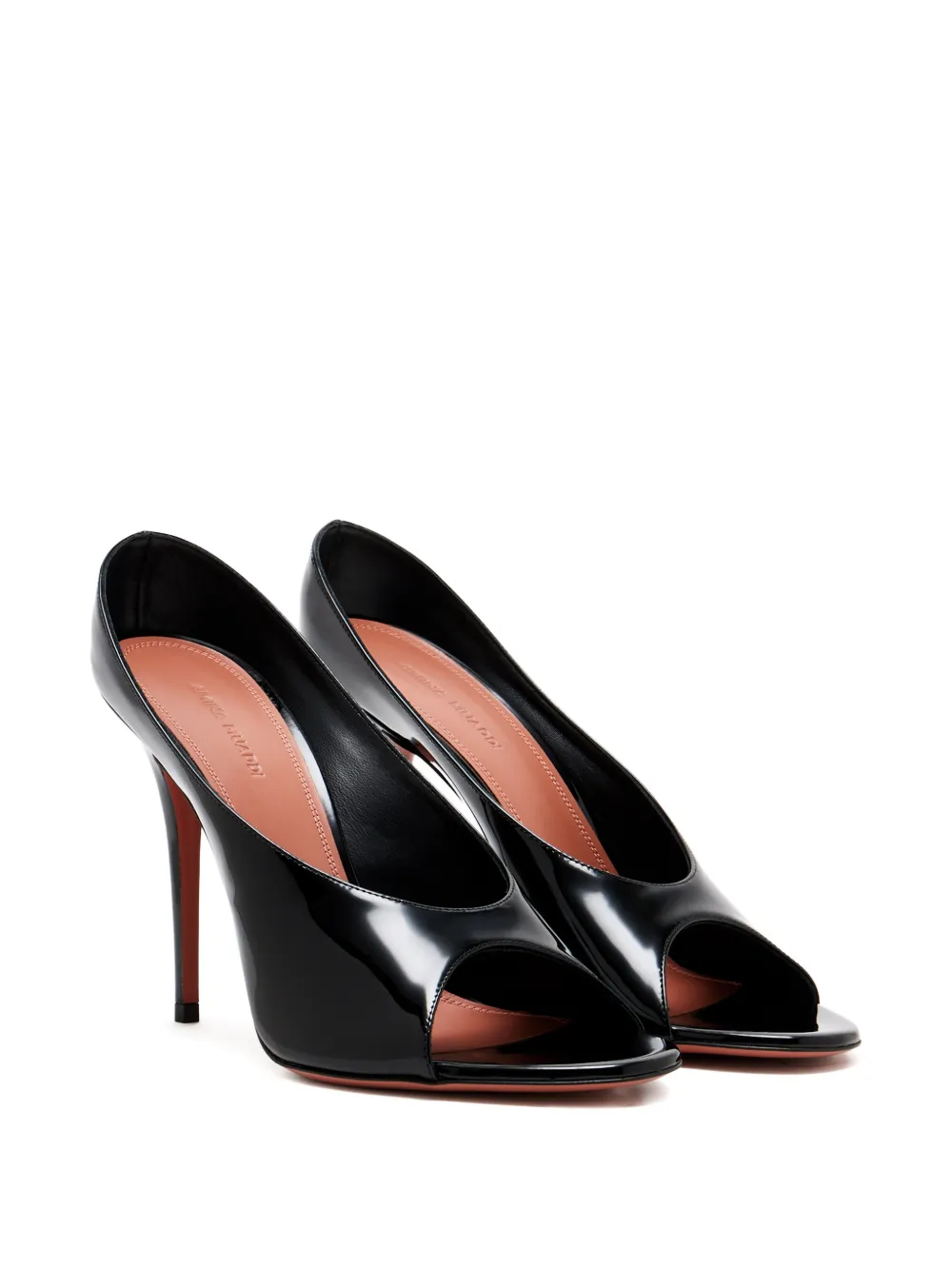 Amina Muaddi Anok lakleren sandalen Zwart