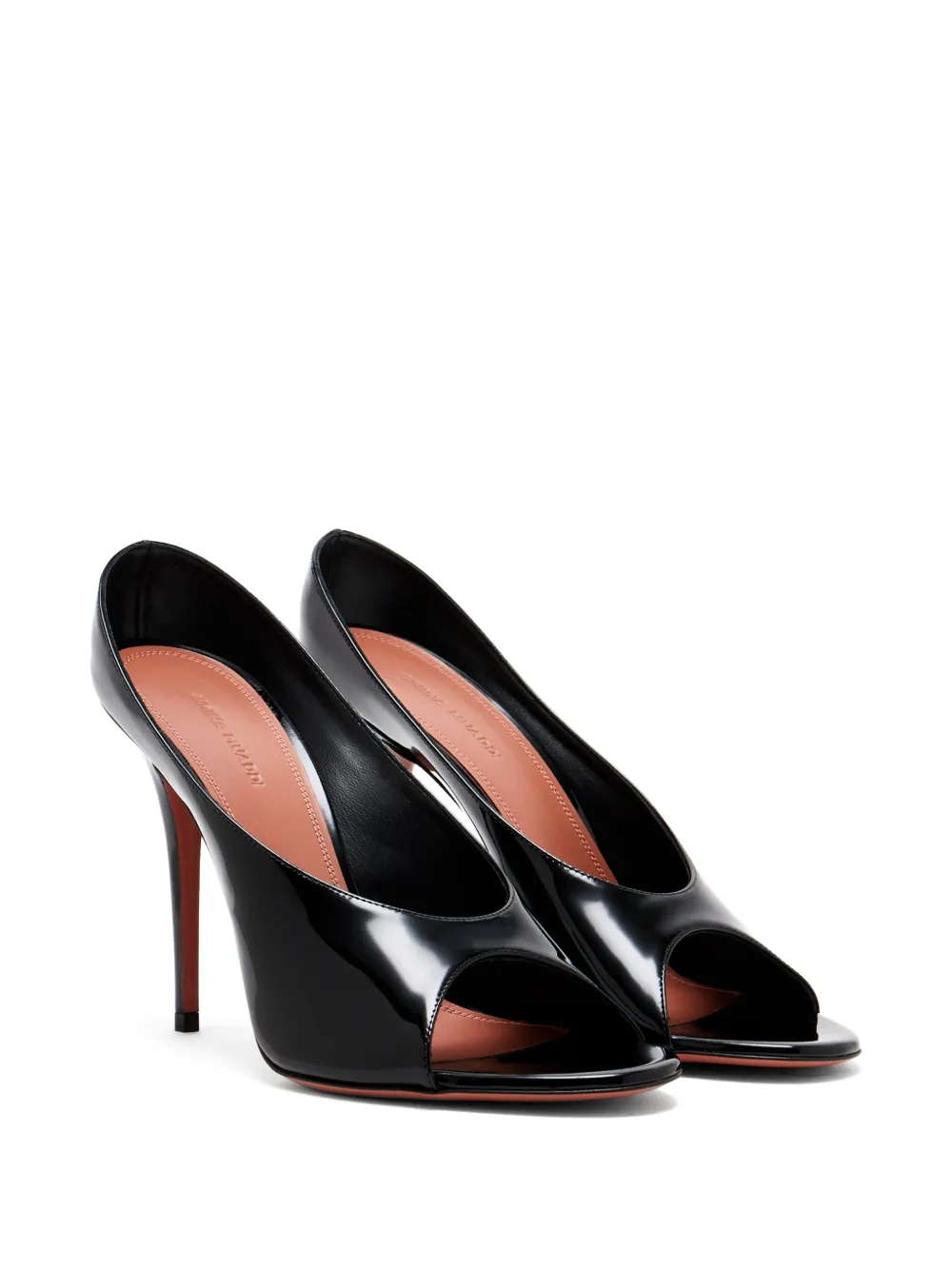 Amina Muaddi Anok lakleren sandalen Zwart