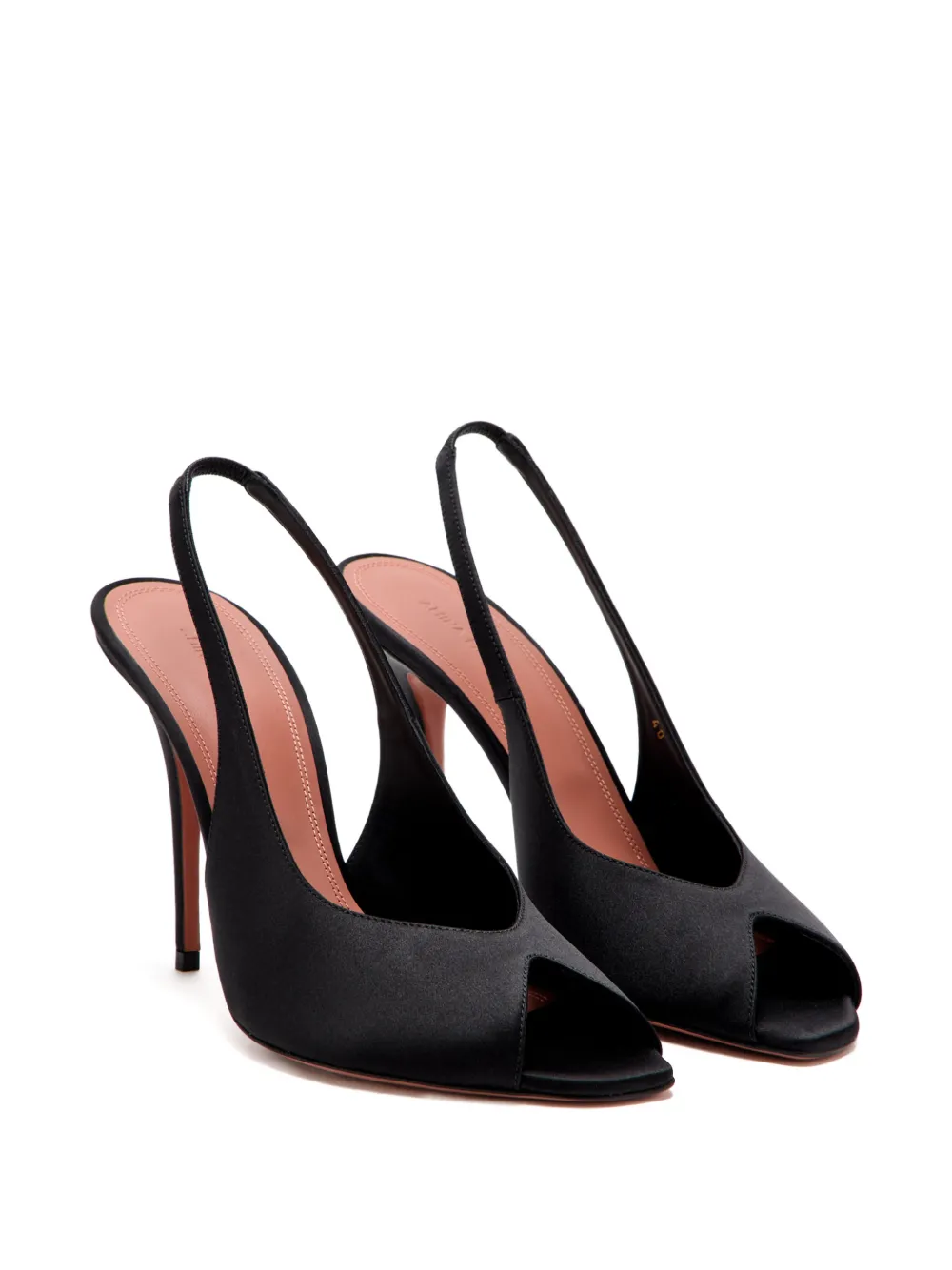 Amina Muaddi Kristina slingback pumps met open neus Zwart