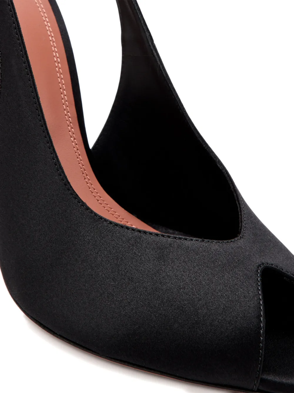 Amina Muaddi Kristina slingback pumps met open neus Zwart
