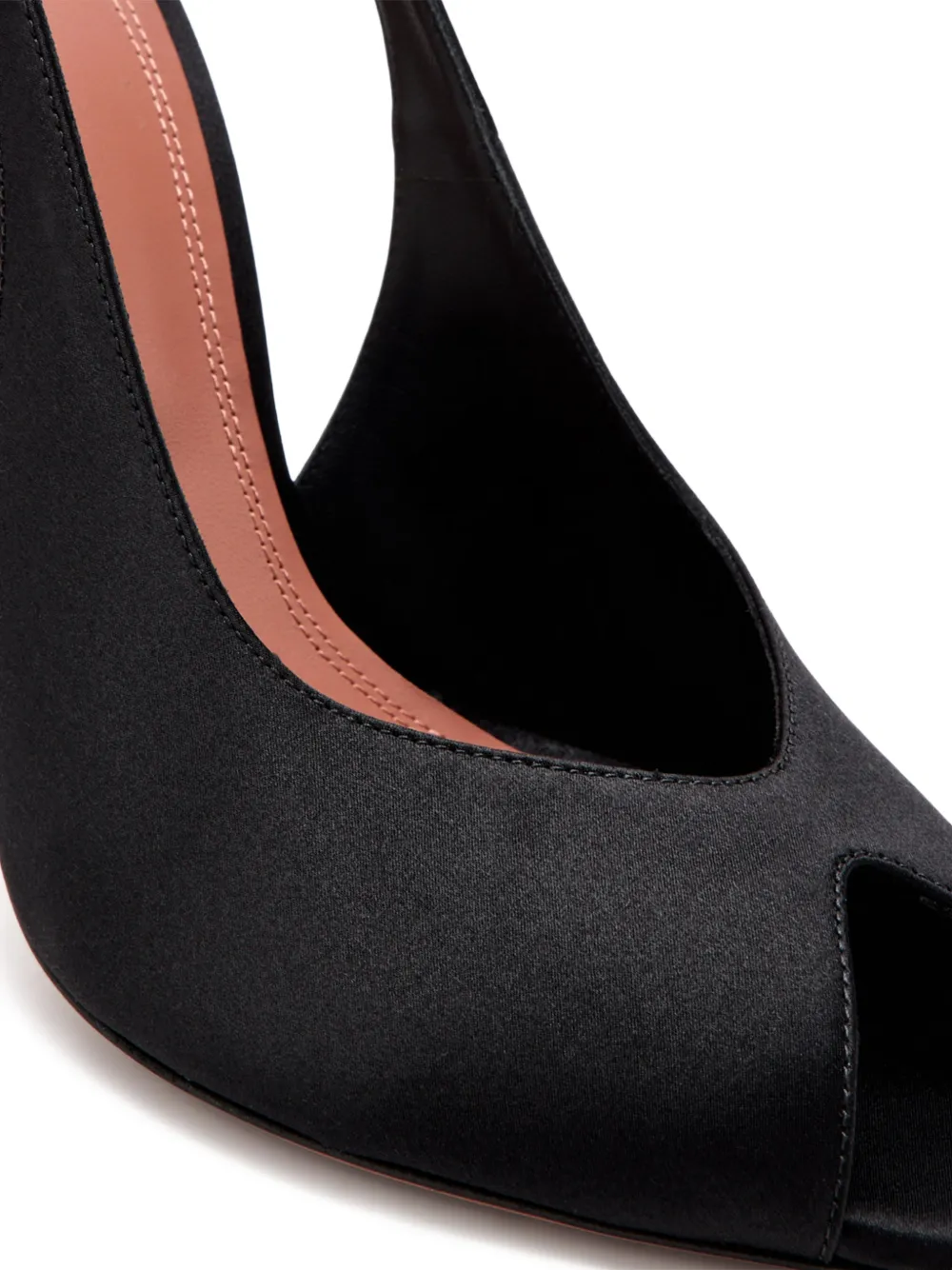 Amina Muaddi Kristina slingback pumps met open neus Zwart