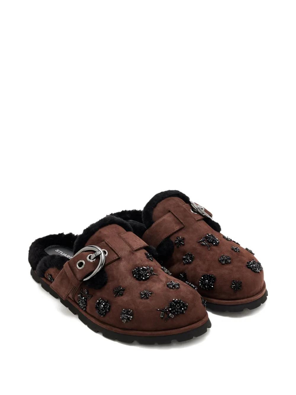 Stuart Weitzman Chrystie buckle-embellished mules | Flat Mules | Image 2