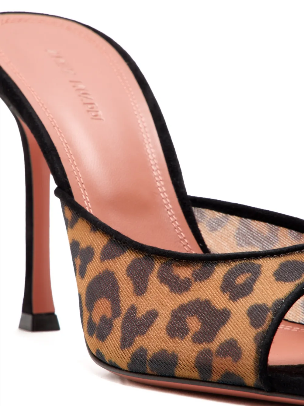 Amina Muaddi Alexa leopard-print mesh sandals Bruin