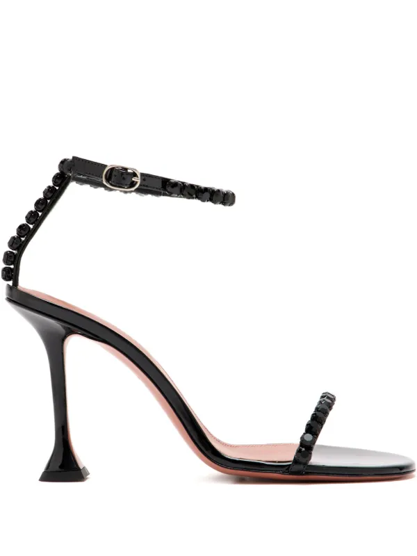 Amina Muaddi Gigi Crystal-embellished Sandals in Black