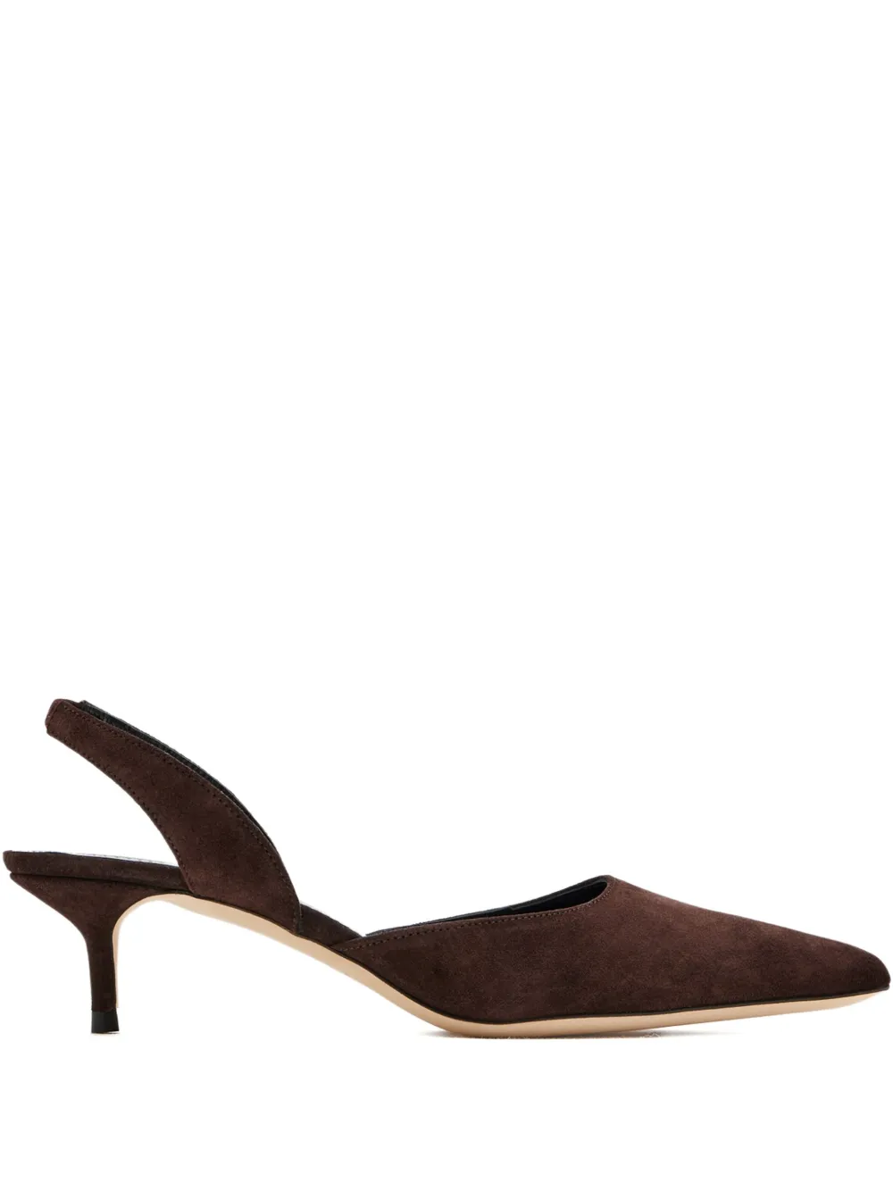 Staud 55mm Sebastian Slingback-strap Pumps In Brown