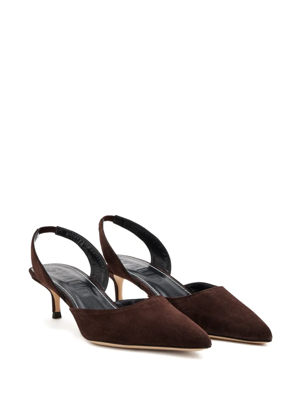 Staud 55mm Sebastian Slingback-strap Pumps In Brown